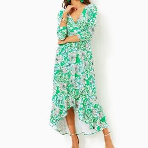 Lilly Pulitzer Moana Spearmint Blossom Maxi Dress Size 10